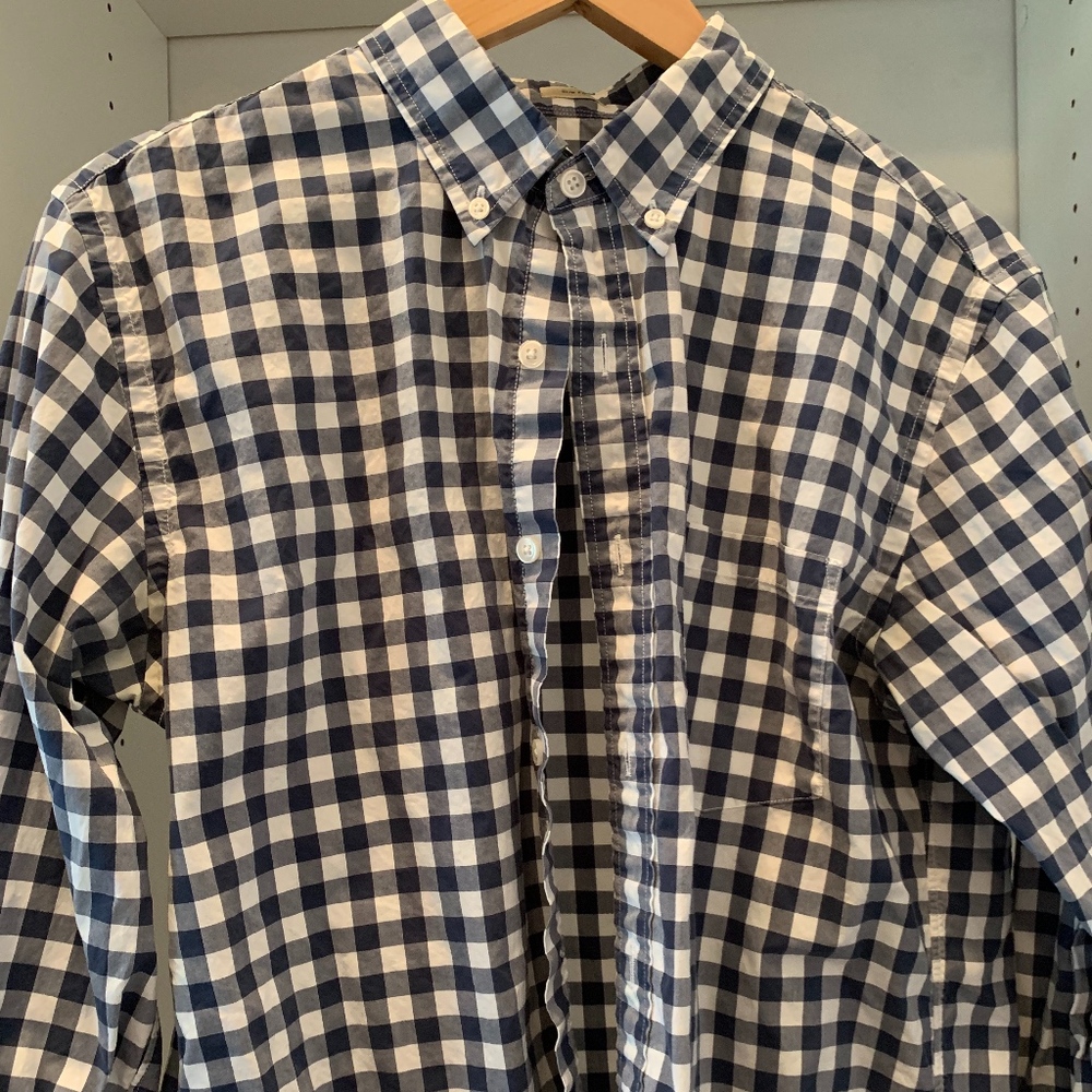 J. Crew Slim Fit Button Down, Navy Gingham